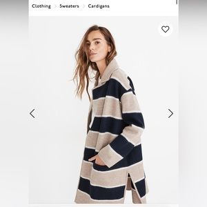 NWT Madewell Striped Ballard Sweater Coat